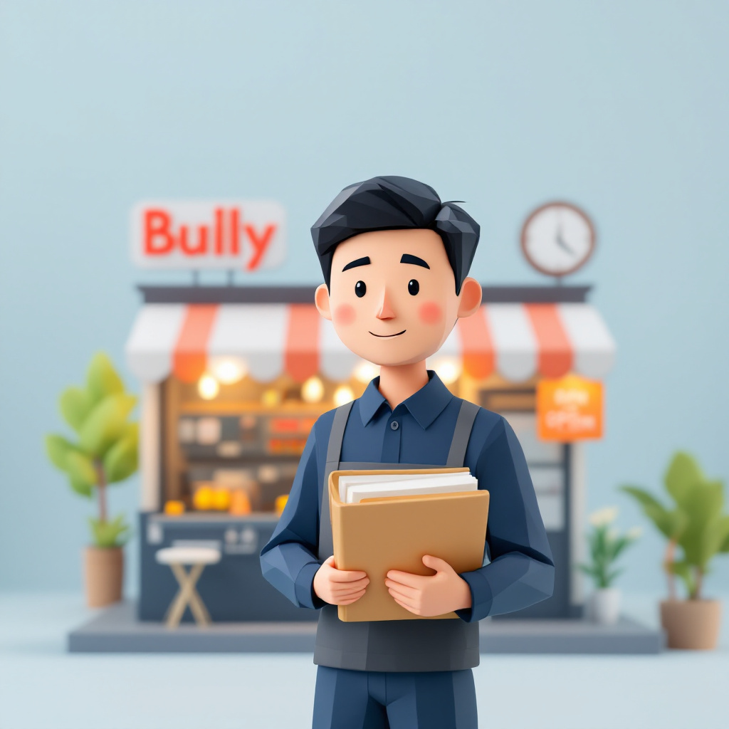 FCオーナー / 独立開業のキャラクターイラスト